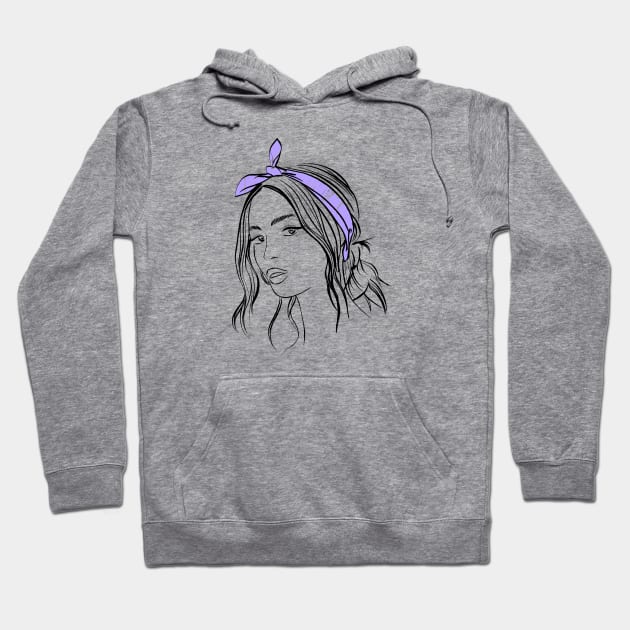 beautiful girl in a violet bandana Hoodie by Kuchinska design